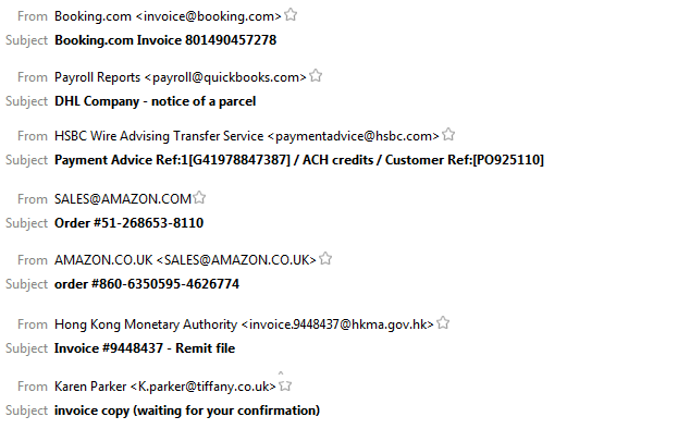 Email scam subjects