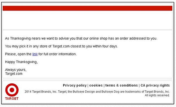 target scam email
