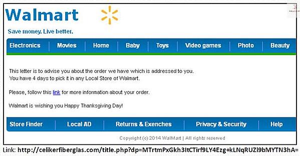 Walmart scam email