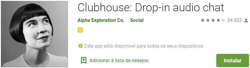 ClubHouse na Google Play Store