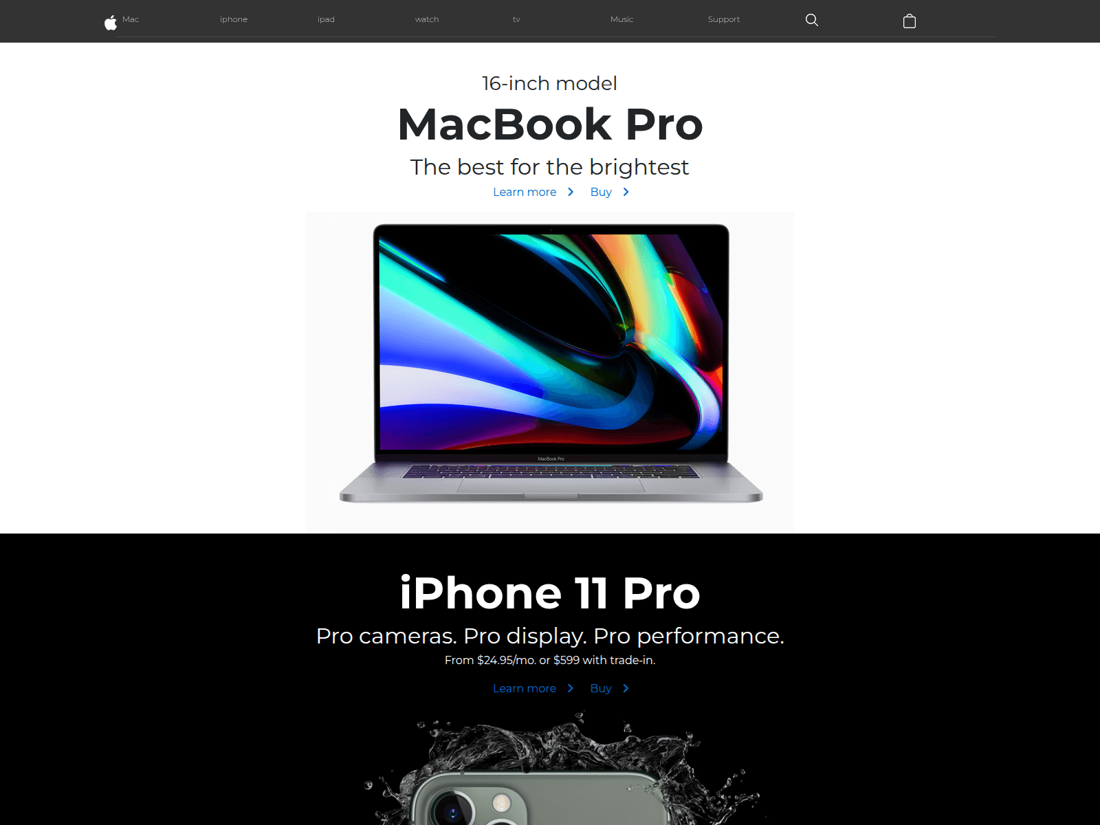 A picture of the Apple store Macbook Proo page 