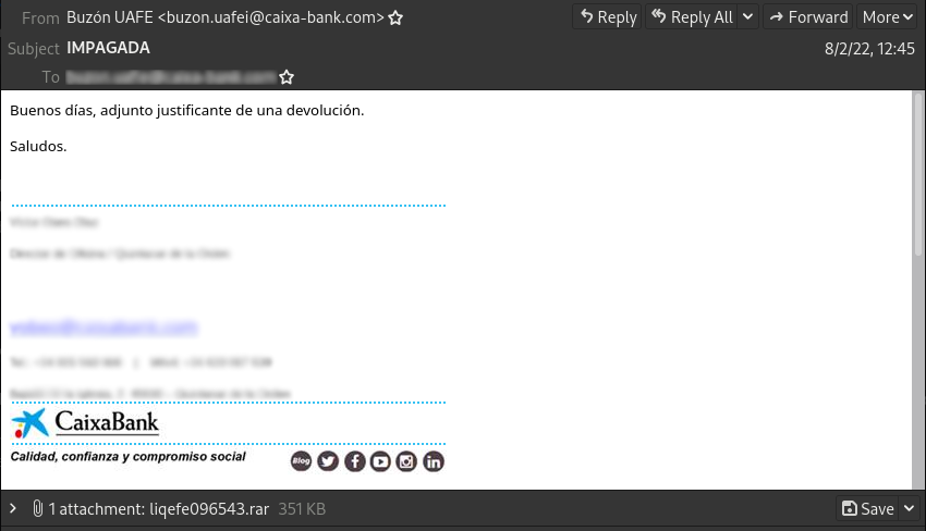 ES Caixa Bank Malspam