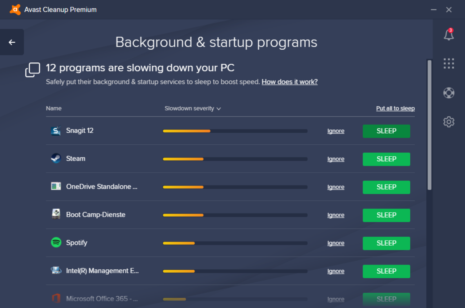 avast programs slowing down pc