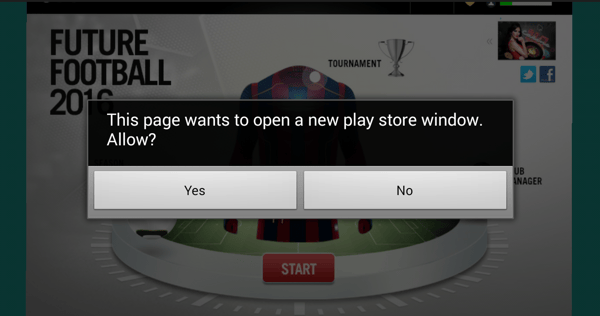 Football 2016-2015 directing user to Google Play