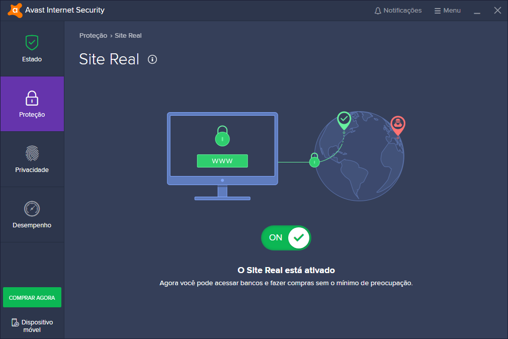Avast Internet Security e Avast Premium: Site Real