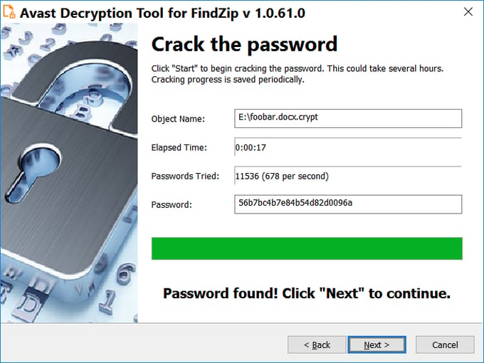 Avast Decryption Tool for FindZip