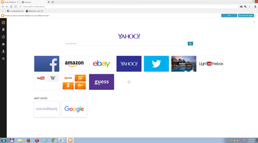 Панель вкладок браузера Avast SafeZone