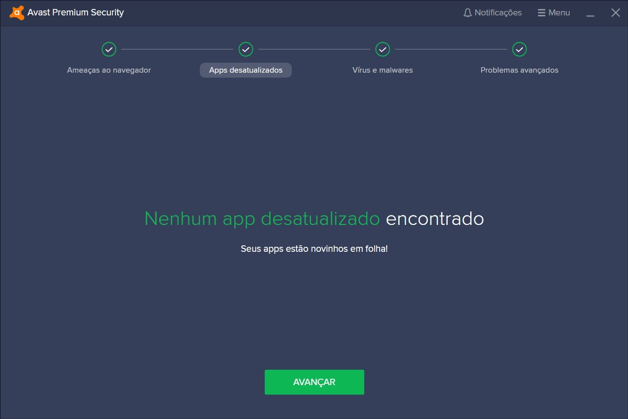 Escaneamento Inteligente do Avast - Aplicativos