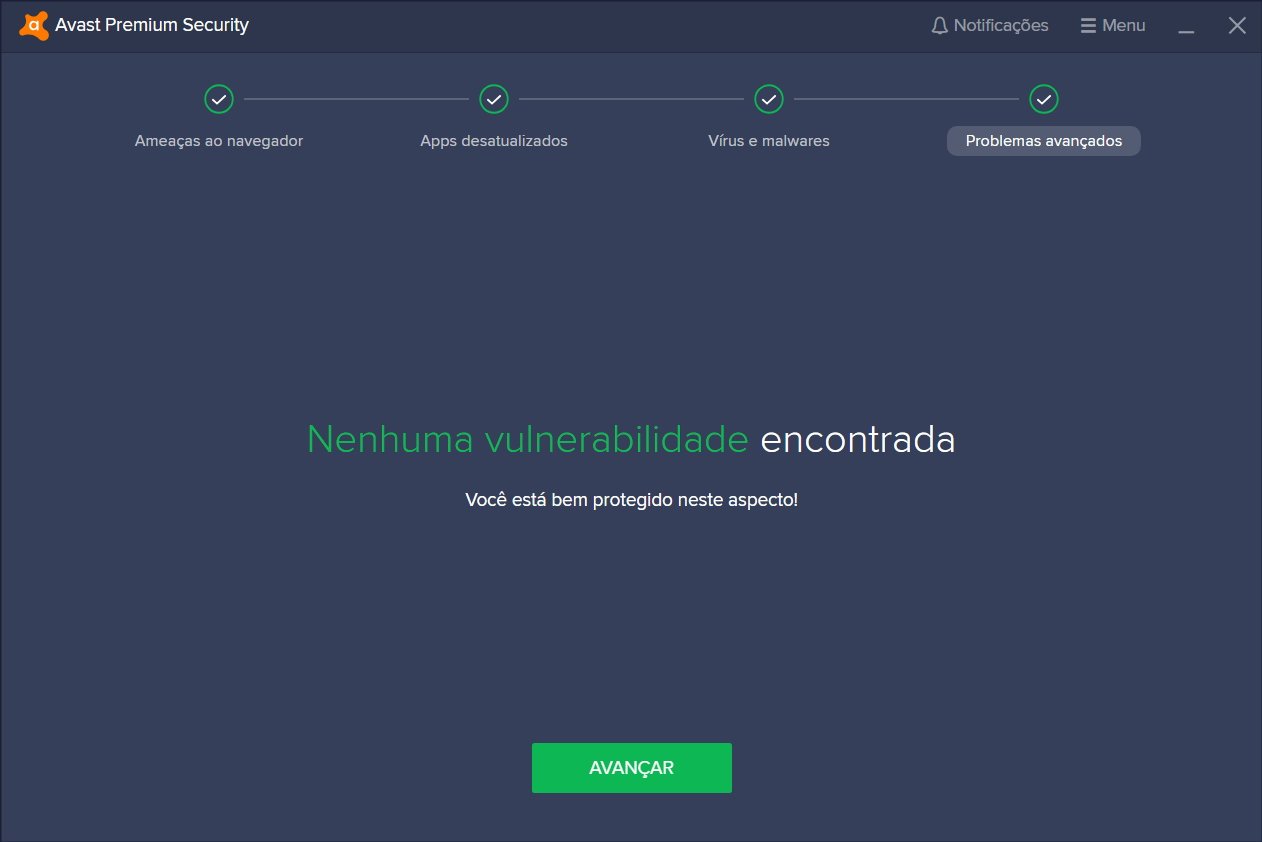 Escaneamento Inteligente do Avast - Vulnerabilidades Wi-Fi