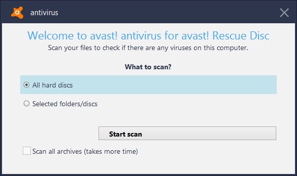 Avast - Disco de Resgate ou Recuperação