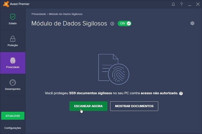 Modulo Dados Sigilosos do Avast