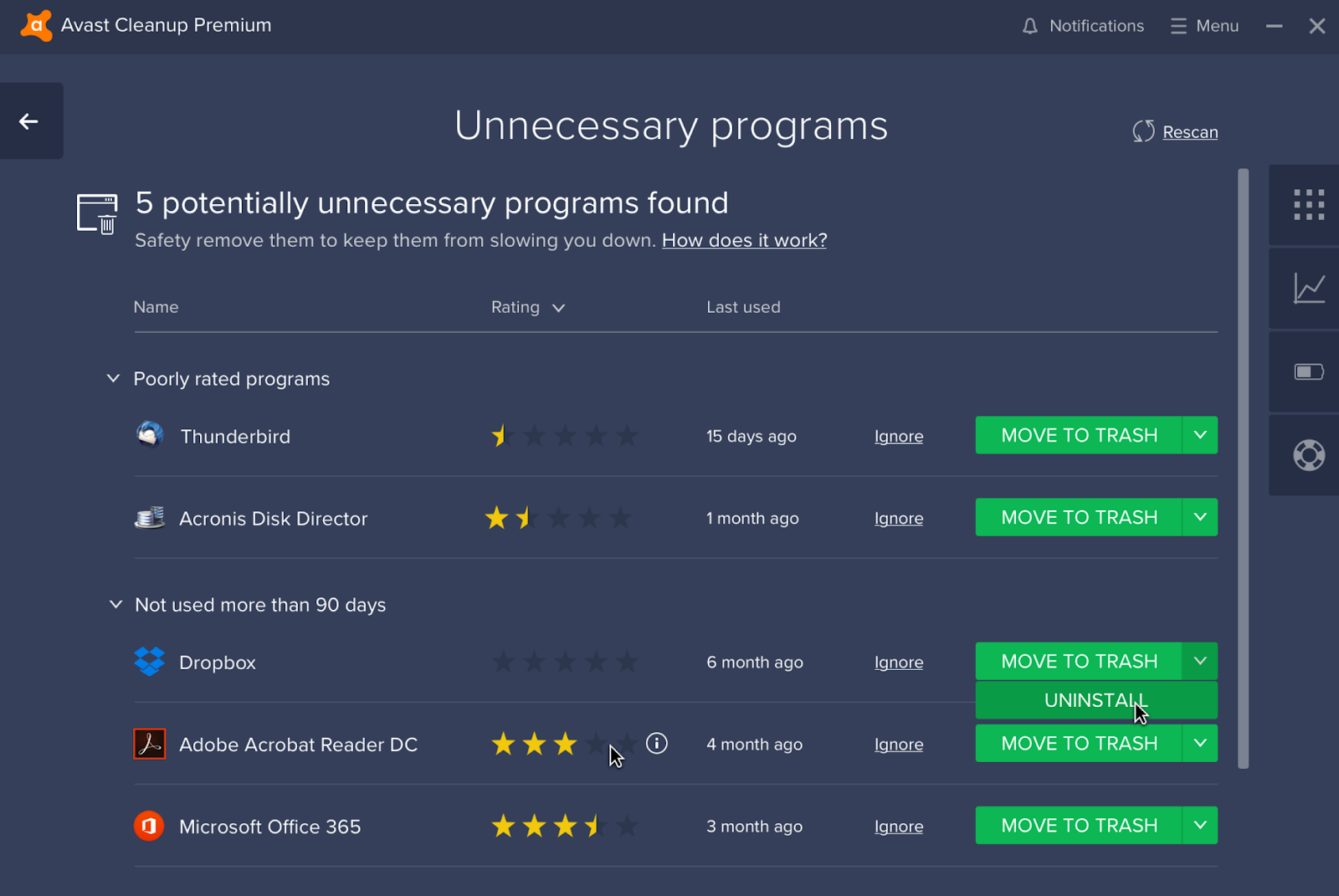is there a free program like avast premium clean up
