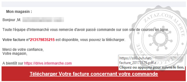 Ransomware facture Intermarché - Darty