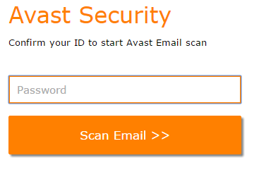 why does avast error message on email