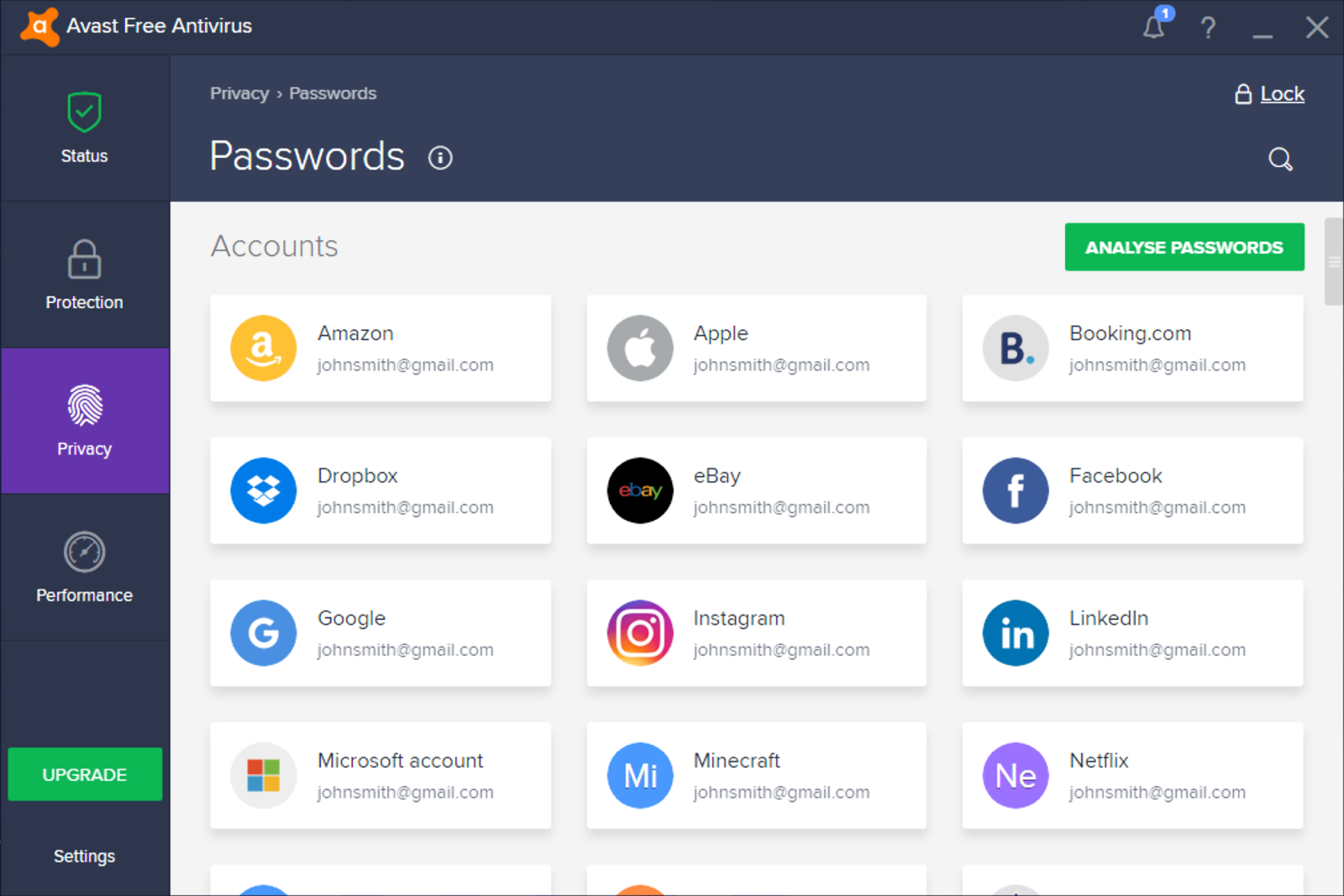 Avast passwords not working