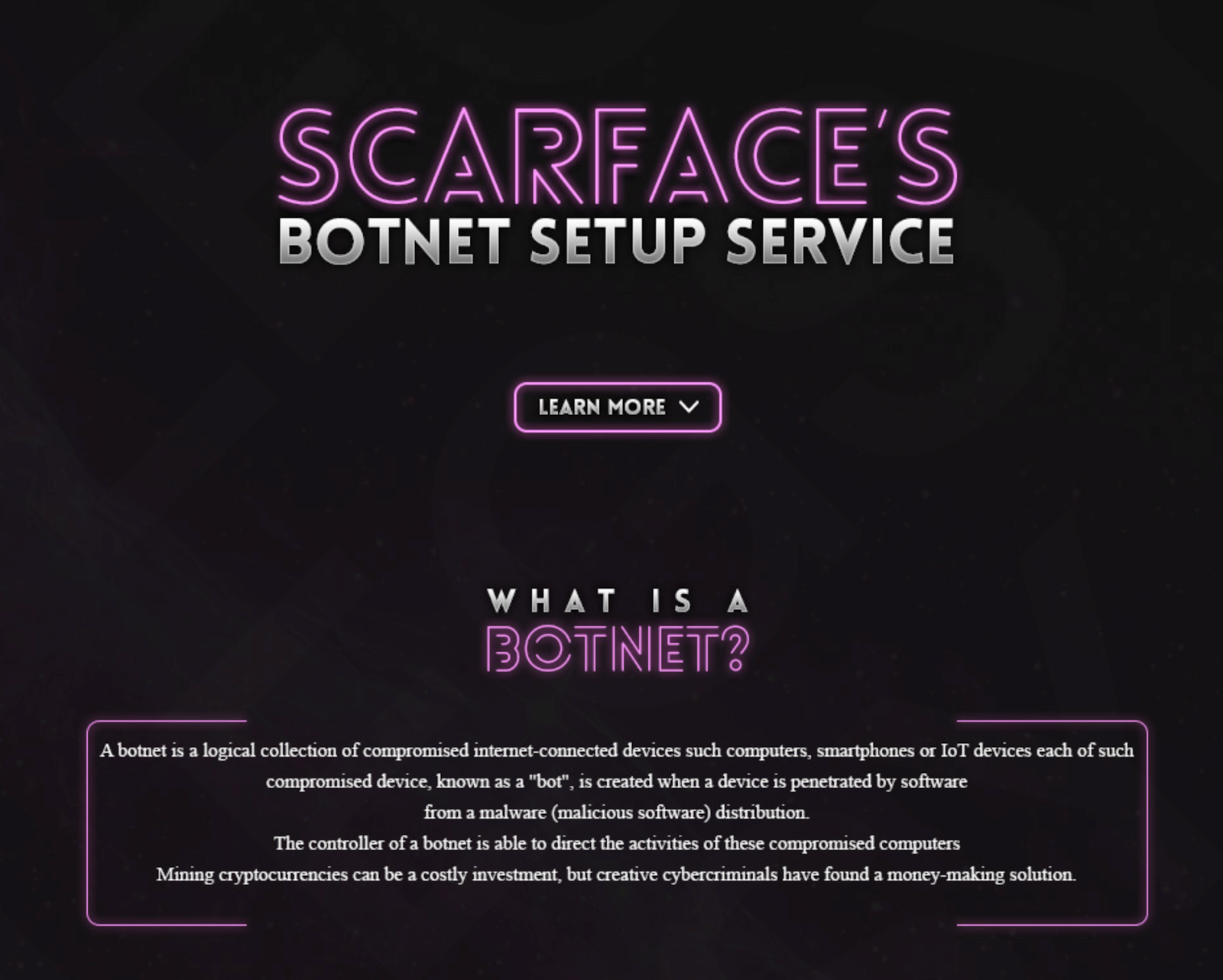 scarface-botnet-setup-service