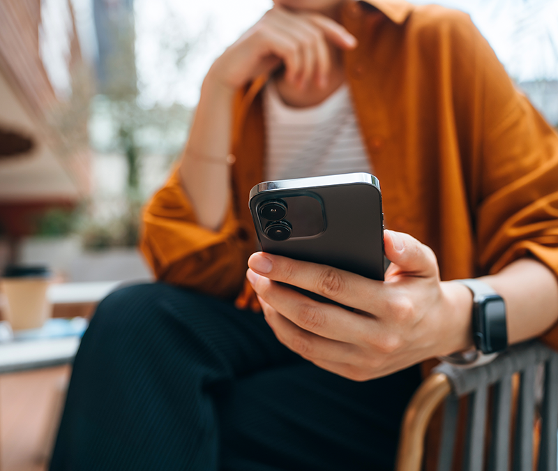 A person holding a phone