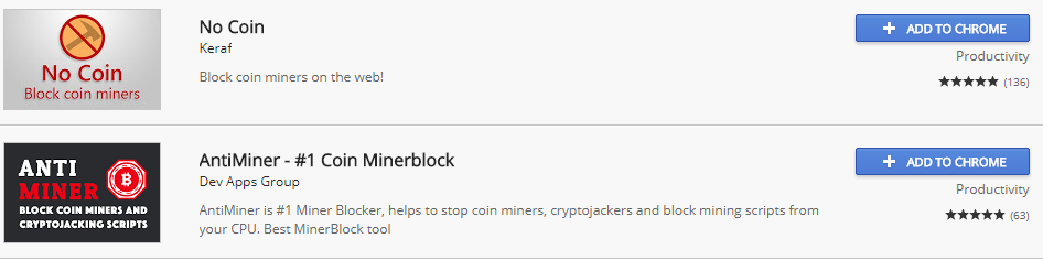 Miner Blocker - Block Coin Miners for Google Chrome - Extension